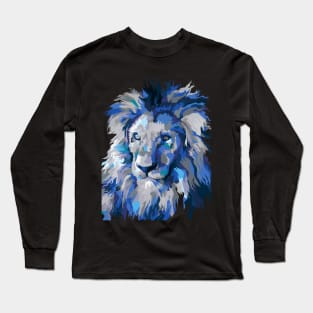 Lion head blue vintage Long Sleeve T-Shirt